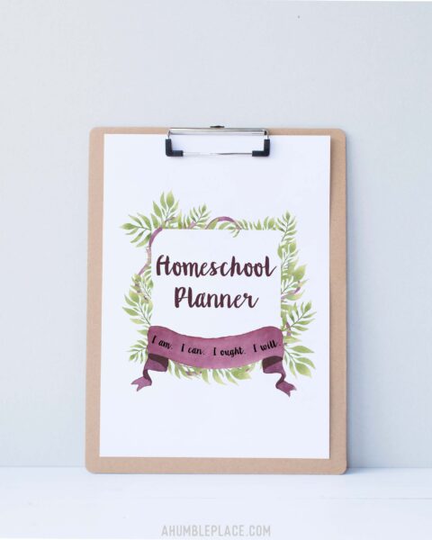 Customizable Printable Homeschool Planner Cover with Ferns and Ribbons ...