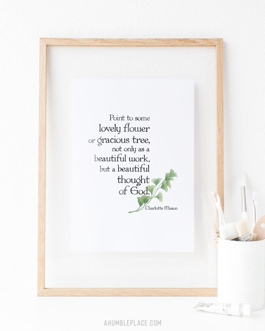 Charlotte Mason "Beautiful thought of God" Quote Print - ahumbleplace.com