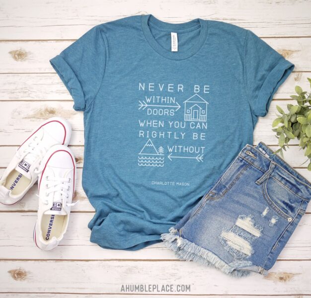 Charlotte Mason "Never be within doors..." Unisex Short Sleeve Jersey T-Shirt - ahumbleplace.com