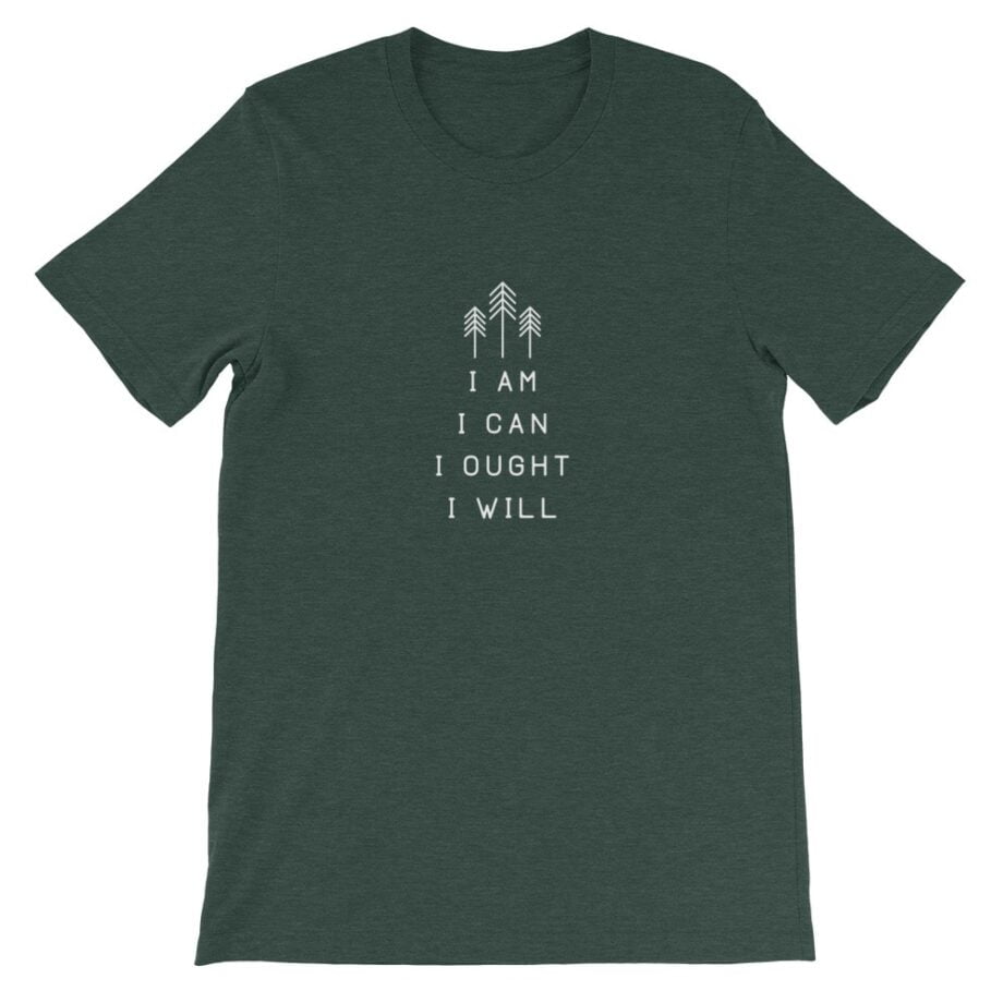 Charlotte Mason “I am. I can. I ought. I will.” Line Quote Short-Sleeve T-Shirt - Image 3