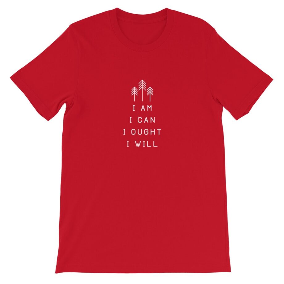 Charlotte Mason “I am. I can. I ought. I will.” Line Quote Short-Sleeve T-Shirt - Image 18