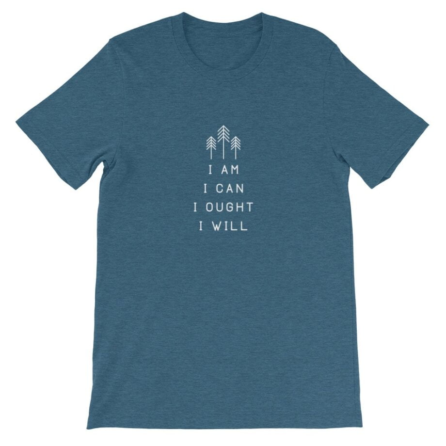 Charlotte Mason “I am. I can. I ought. I will.” Line Quote Short-Sleeve T-Shirt - Image 9