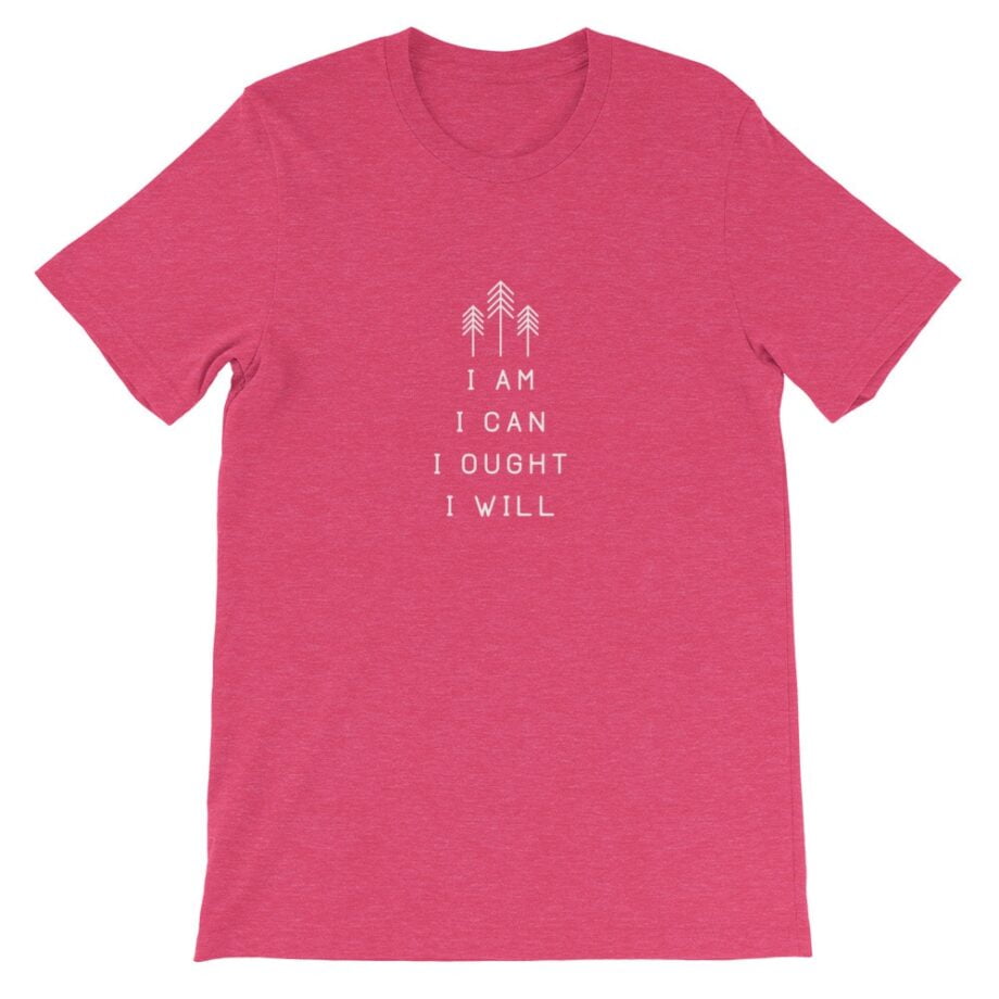 Charlotte Mason “I am. I can. I ought. I will.” Line Quote Short-Sleeve T-Shirt - ahumbleplace.com