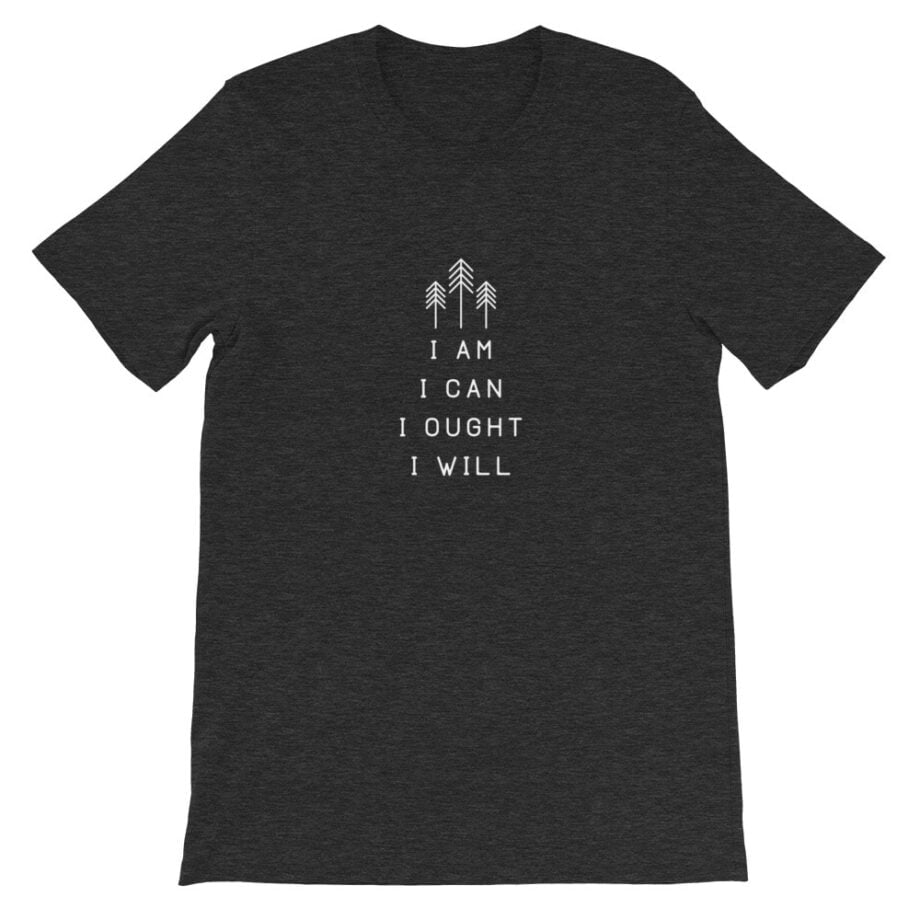 Charlotte Mason “I am. I can. I ought. I will.” Line Quote Short-Sleeve T-Shirt - Image 7