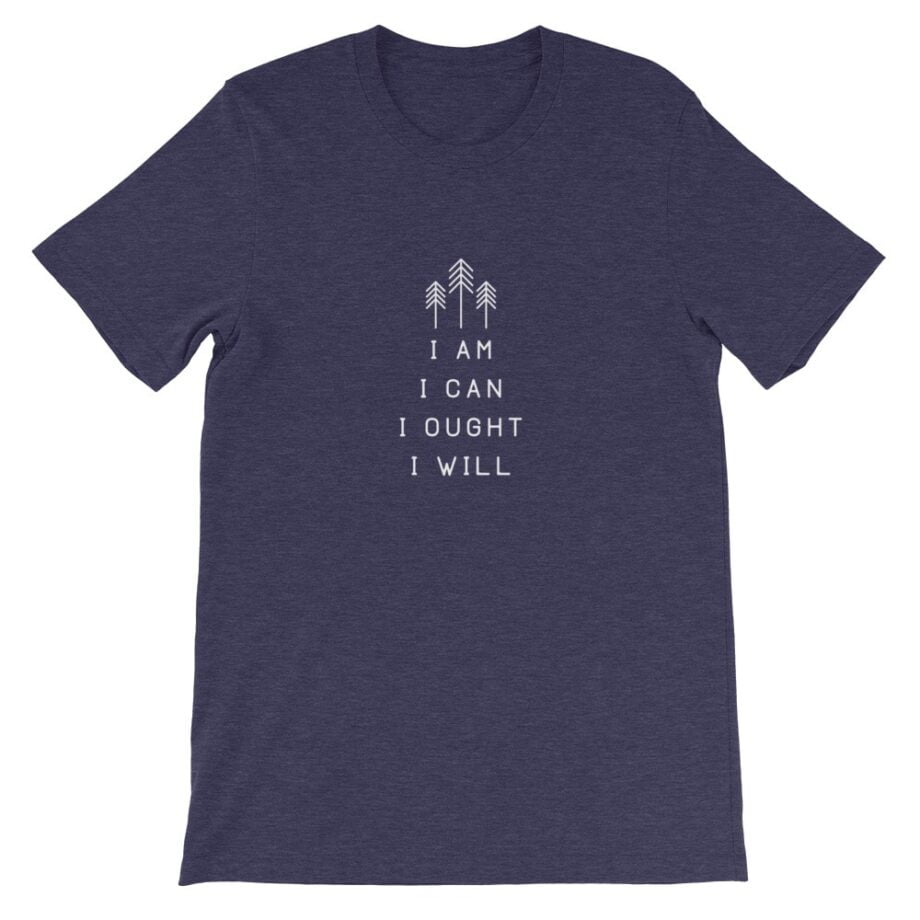 Charlotte Mason “I am. I can. I ought. I will.” Line Quote Short-Sleeve T-Shirt - Image 4