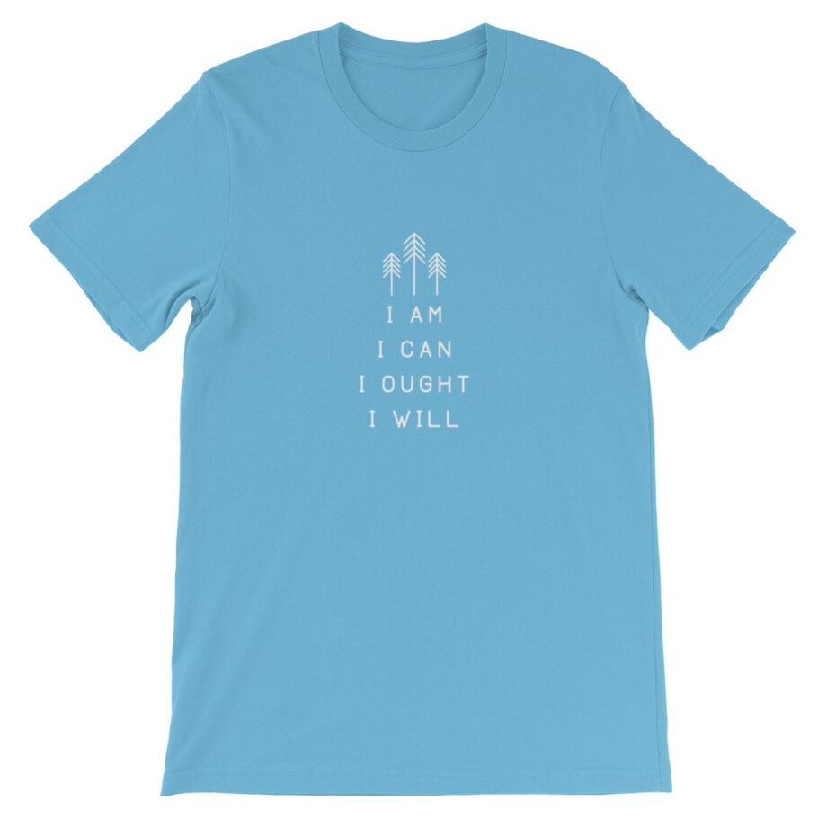 Charlotte Mason “I am. I can. I ought. I will.” Line Quote Short-Sleeve T-Shirt - Image 14