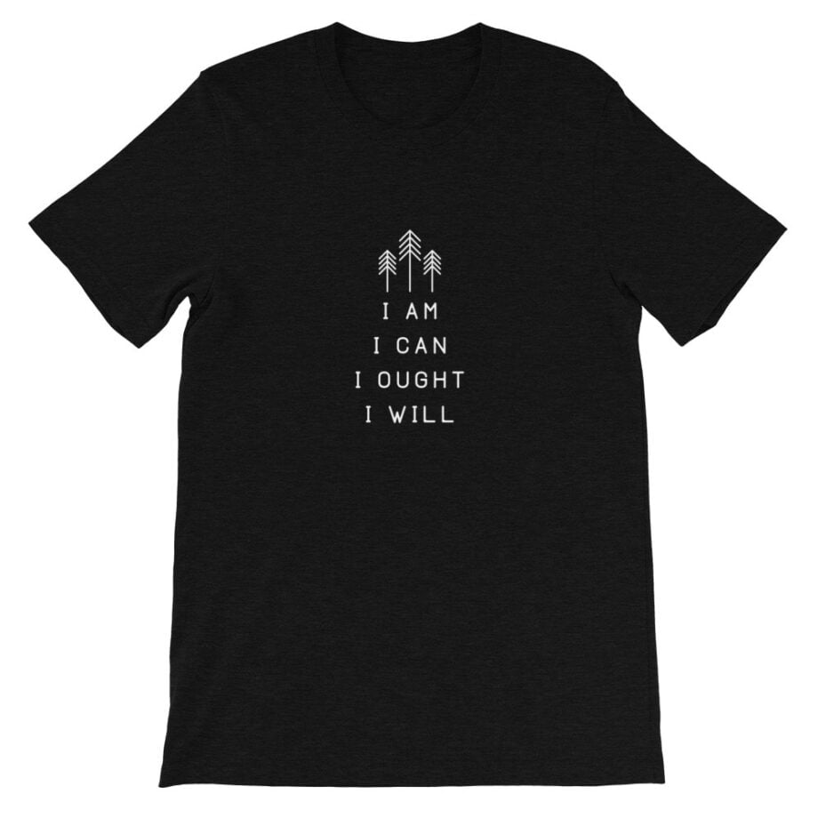 Charlotte Mason “I am. I can. I ought. I will.” Line Quote Short-Sleeve T-Shirt - Image 2