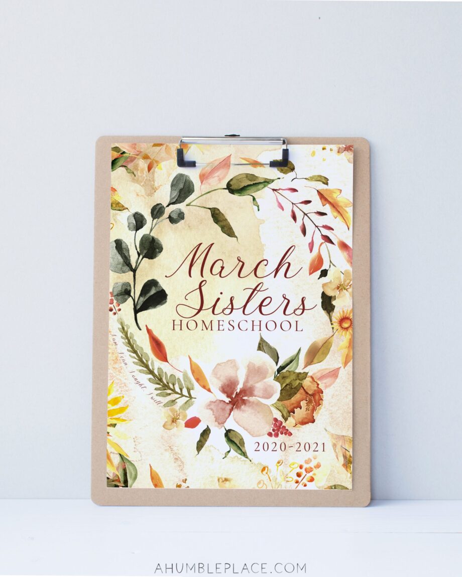 Customizable Printable Homeschool Planner Cover with Autumn Flowers - Image 2