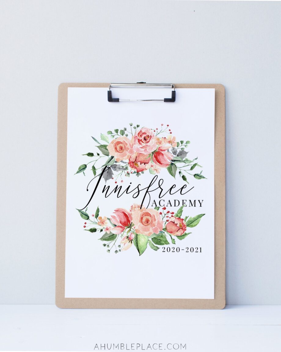 Customizable Printable Homeschool Planner Cover with Roses - Image 2