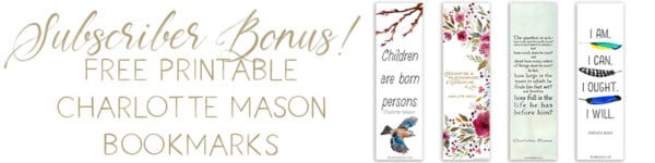 Printable Charlotte Mason Bookmarks · a humble place