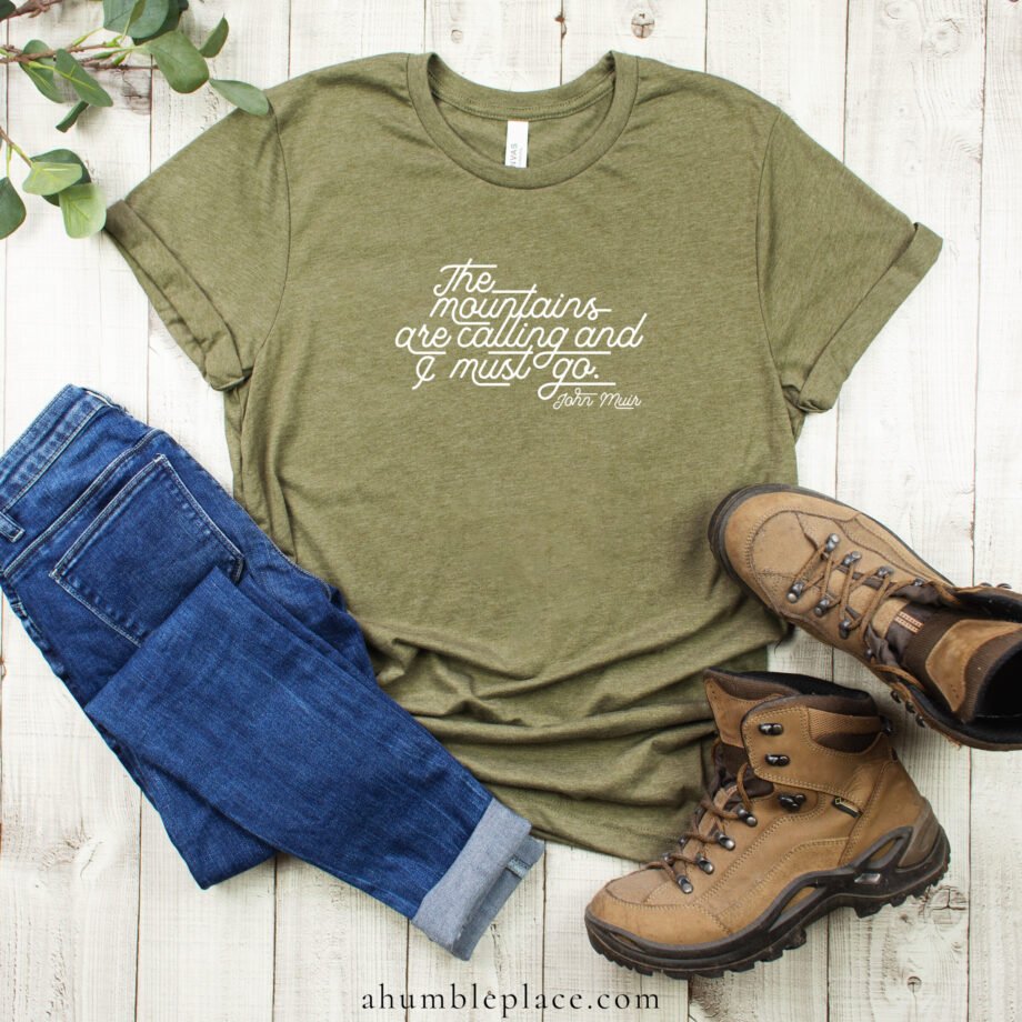 John Muir "The mountains are calling..." Short-Sleeve T-Shirt