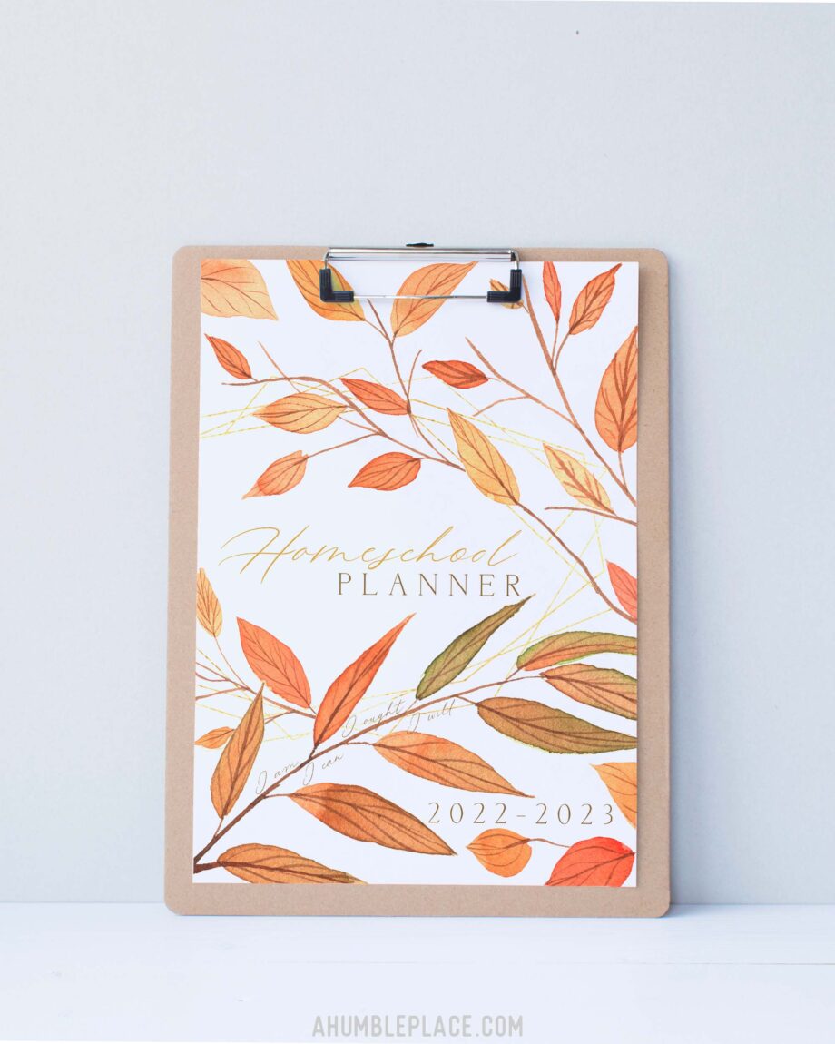 Customizable Printable Homeschool Planner Cover with Watercolor Autumn Branches - Image 2