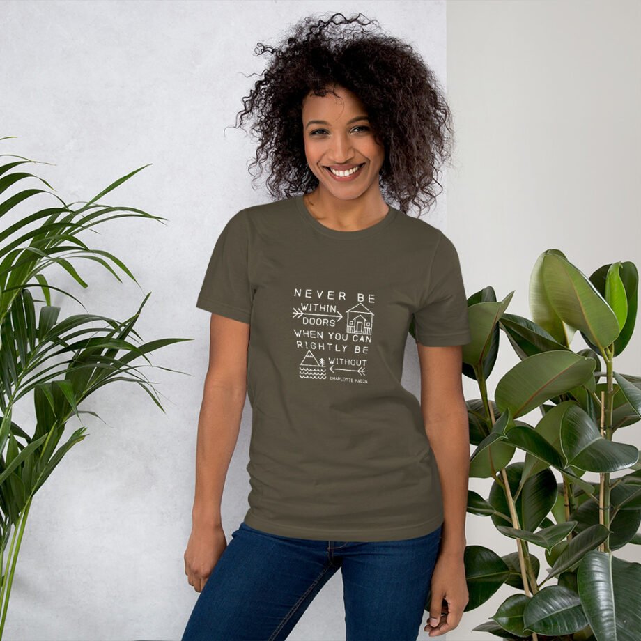 Charlotte Mason “Never be within doors...” Line Art Short-Sleeve T-Shirt - Image 8