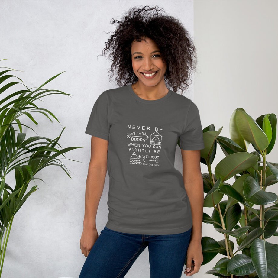 Charlotte Mason “Never be within doors...” Line Art Short-Sleeve T-Shirt - Image 9