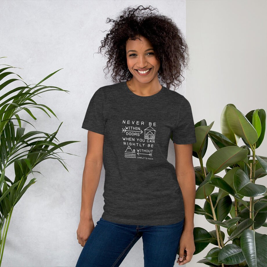 Charlotte Mason “Never be within doors...” Line Art Short-Sleeve T-Shirt - Image 7