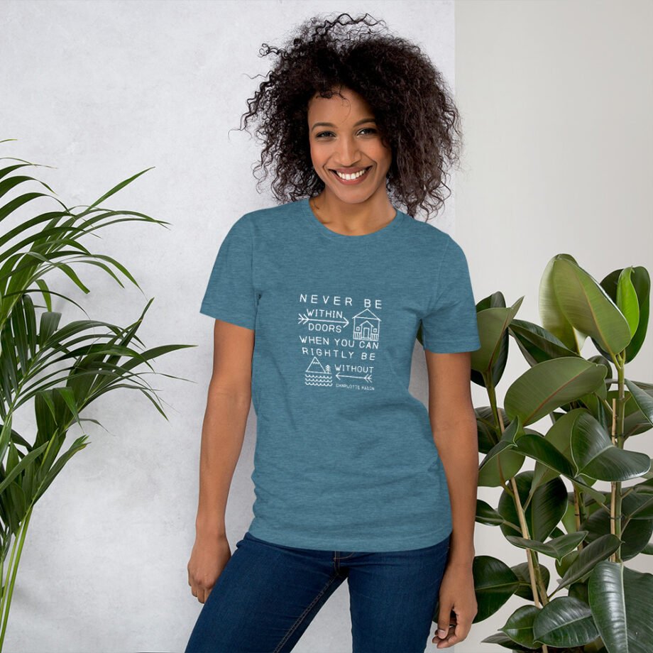 Charlotte Mason “Never be within doors...” Line Art Short-Sleeve T-Shirt - Image 12