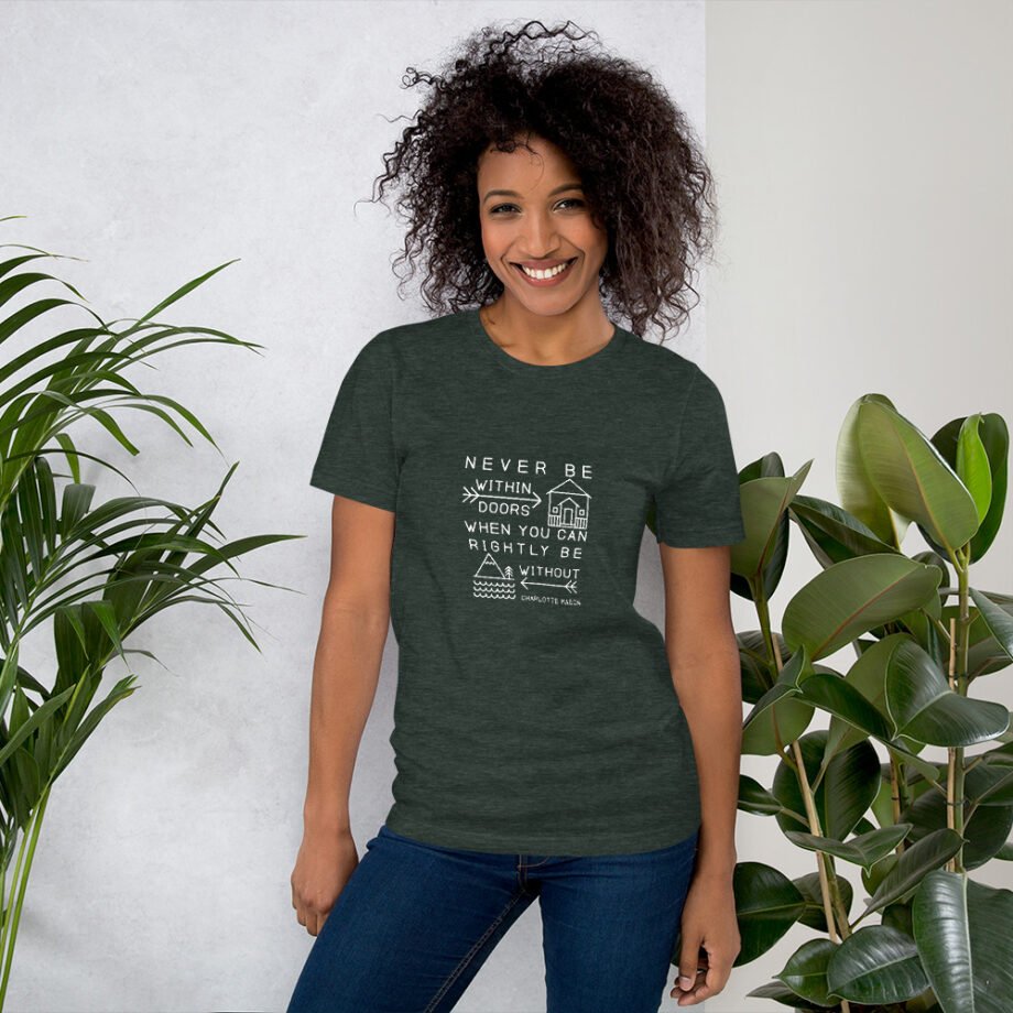 Charlotte Mason “Never be within doors...” Line Art Short-Sleeve T-Shirt - Image 10