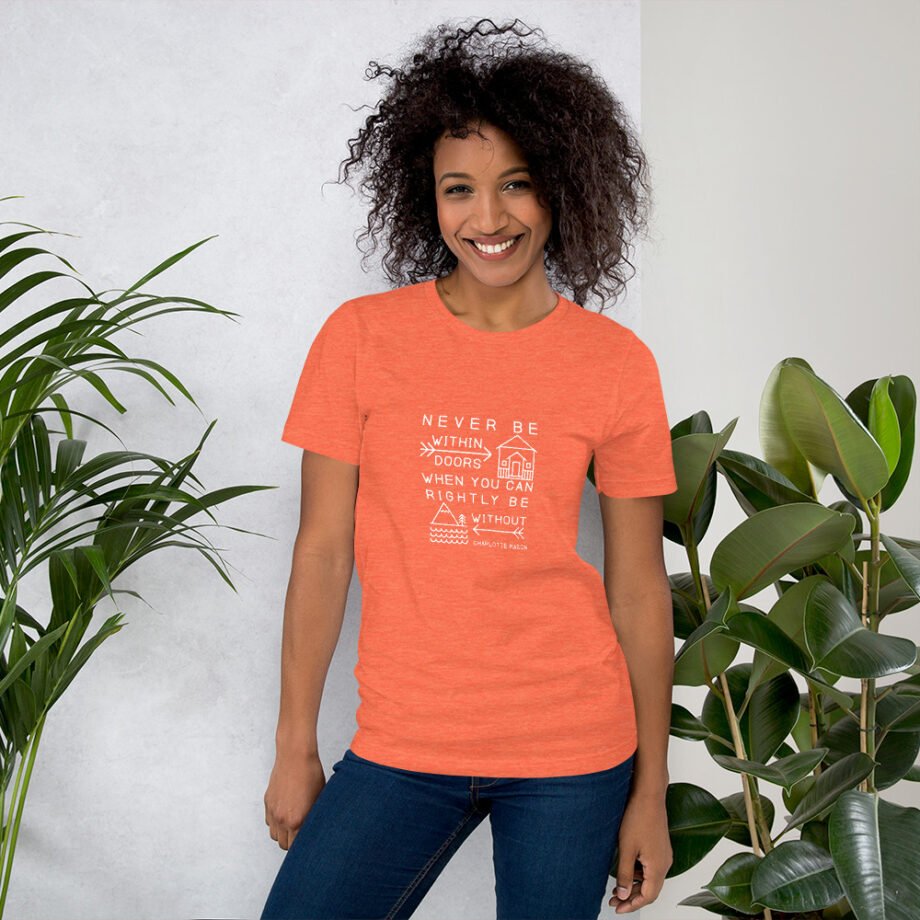 Charlotte Mason “Never be within doors...” Line Art Short-Sleeve T-Shirt - Image 16