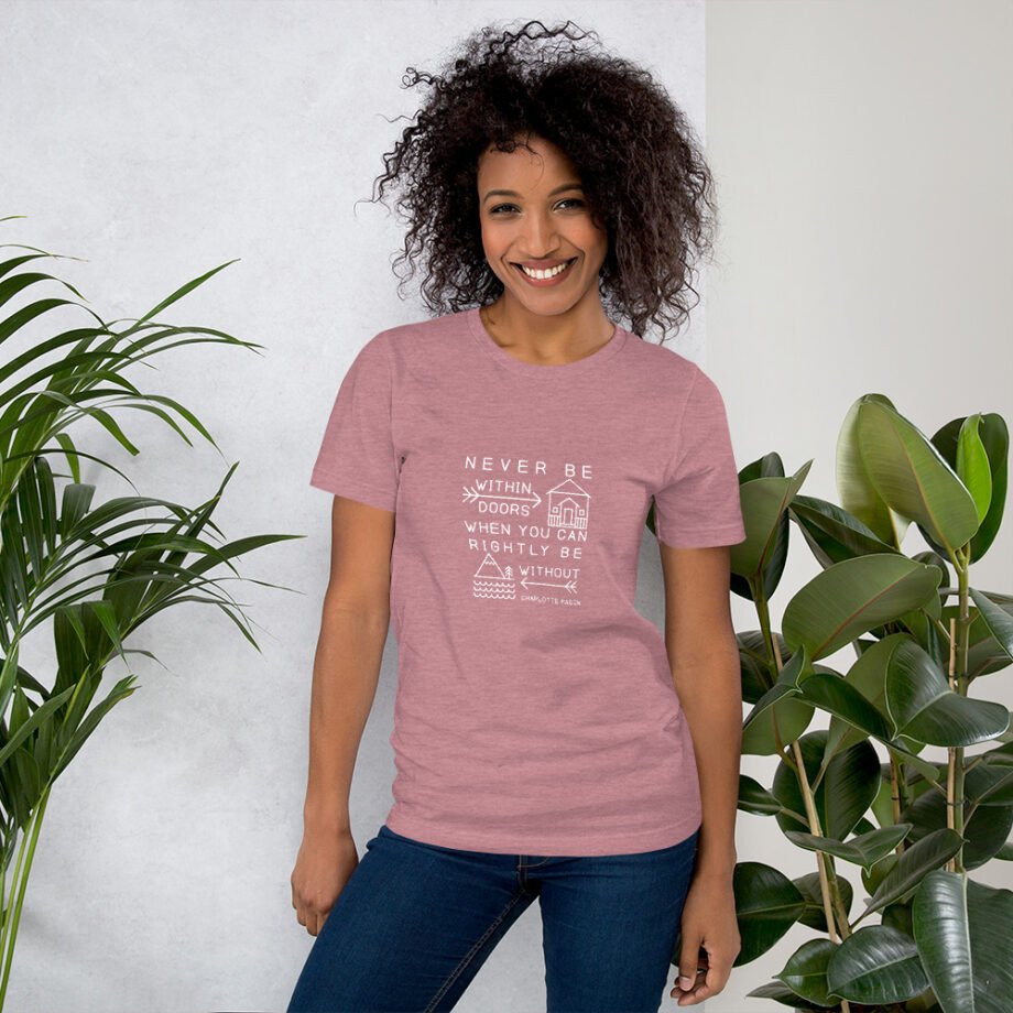 Charlotte Mason “Never be within doors...” Line Art Short-Sleeve T-Shirt - Image 17