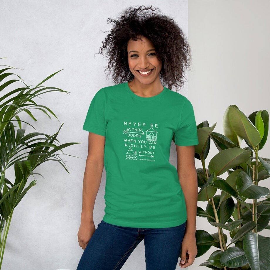 Charlotte Mason “Never be within doors...” Line Art Short-Sleeve T-Shirt - Image 13