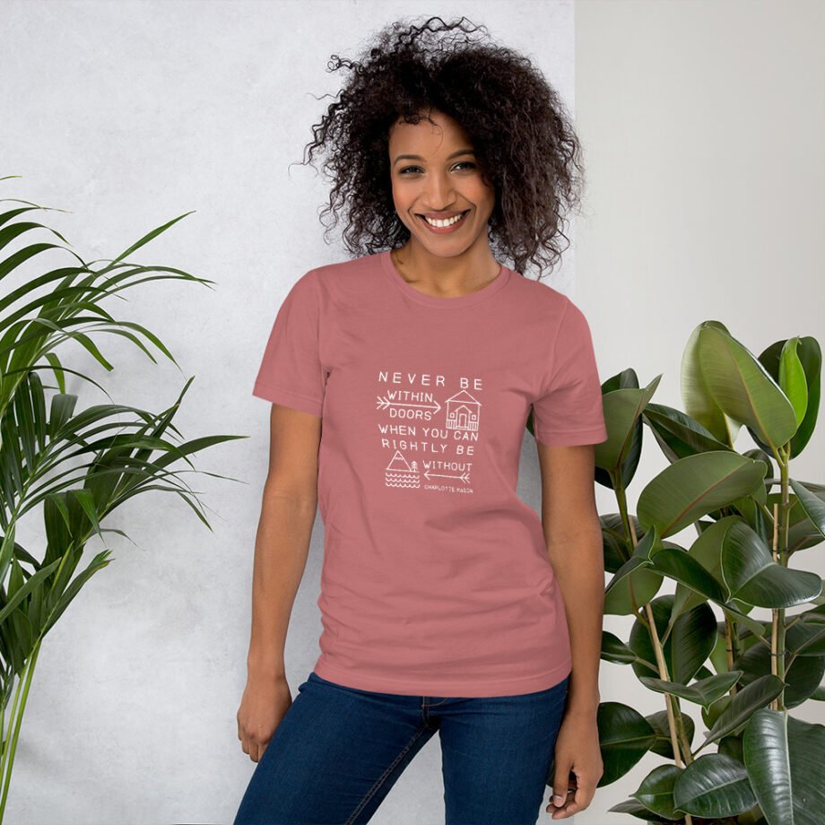 Charlotte Mason “Never be within doors...” Line Art Short-Sleeve T-Shirt - Image 15