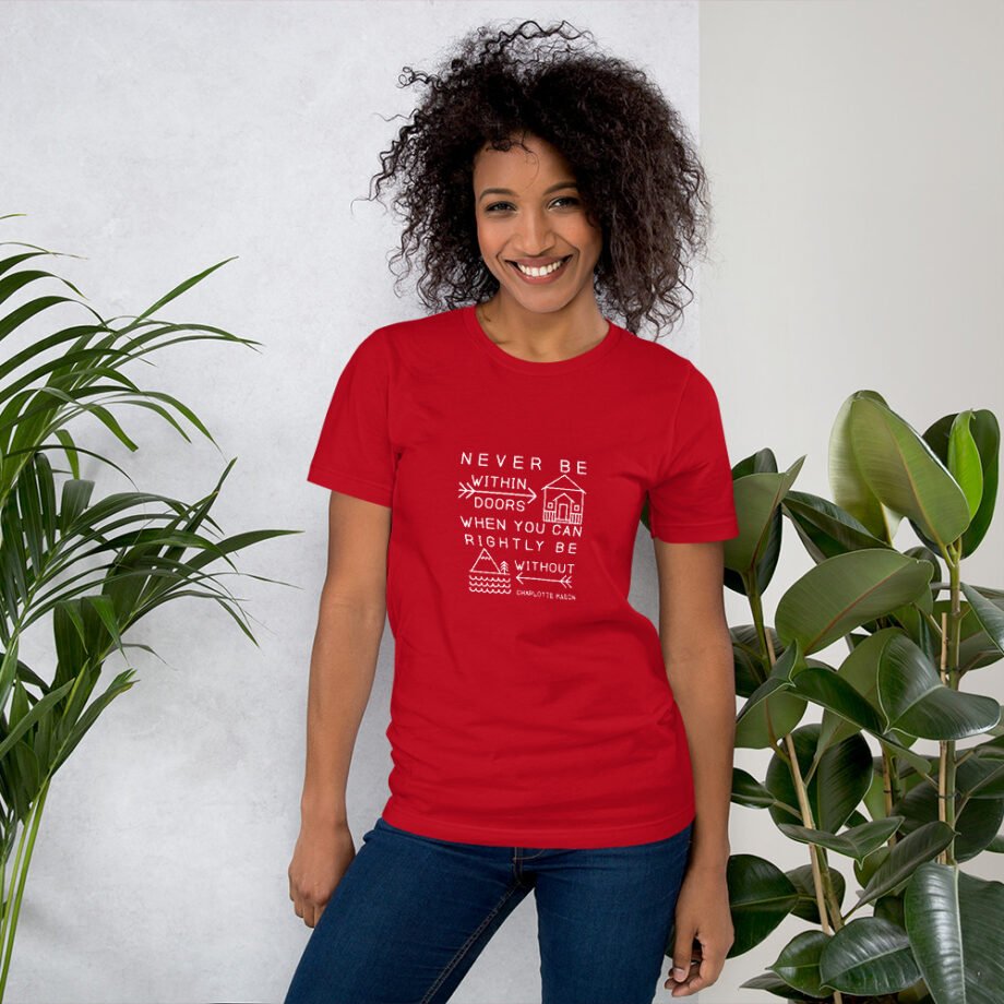 Charlotte Mason “Never be within doors...” Line Art Short-Sleeve T-Shirt - Image 5