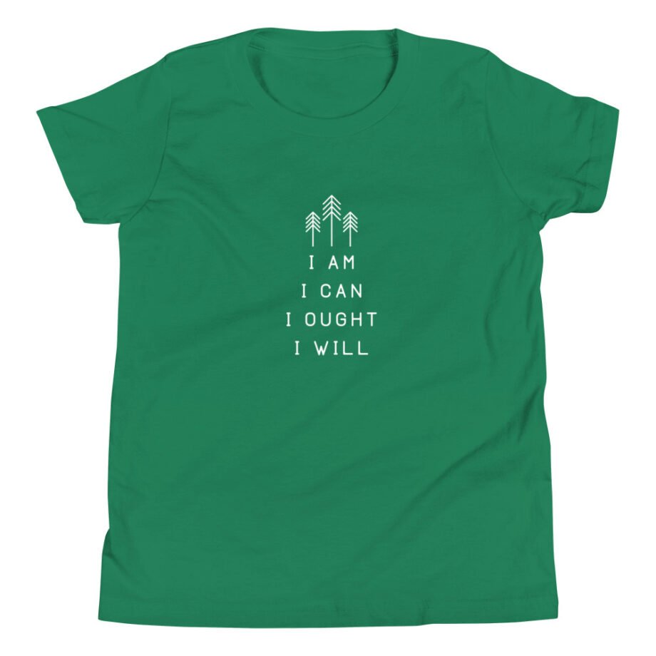 Charlotte Mason “I am. I can. I ought. I will.” Line Art Youth Short Sleeve T-Shirt - Image 9