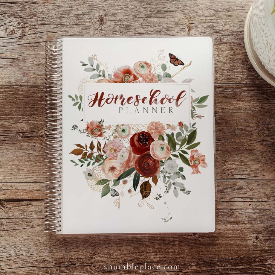 Customizable Printable Homeschool Planner Cover with Butterflies and Flowers - Image 3