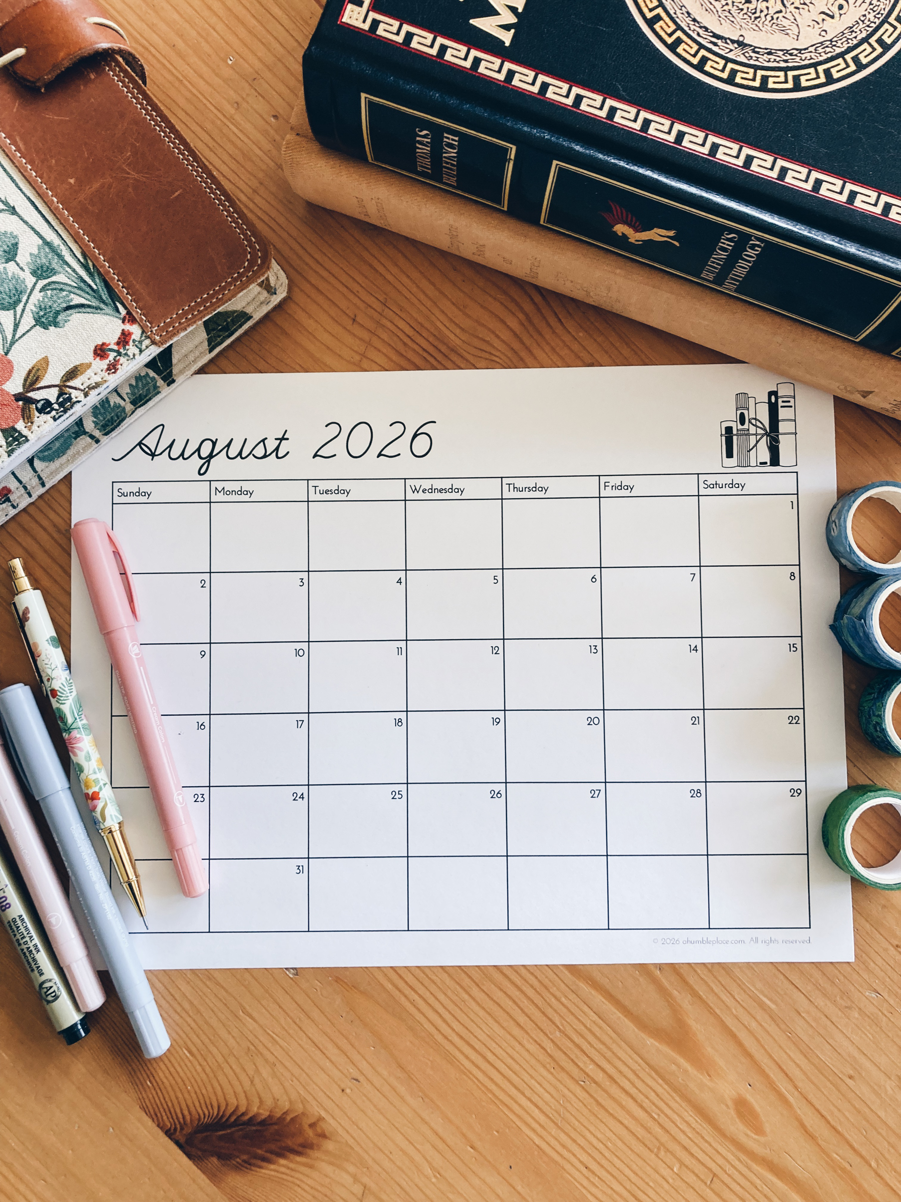 Free Printable 2026-2027 Calendar for Homeschoolers!